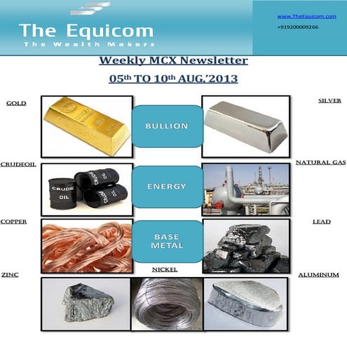 Weekly mcx newsletter 05 aug 2013