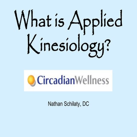 What is Applied Kinesiology?
