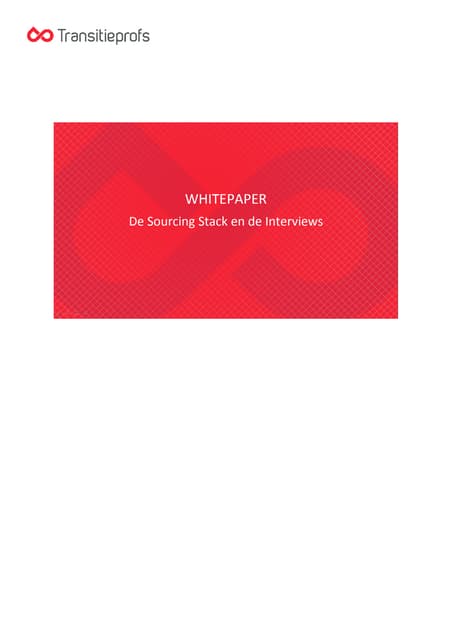 Whitepaper sourcing stack & interviews