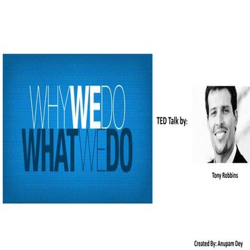 Why we do what we do by Tony Robbins