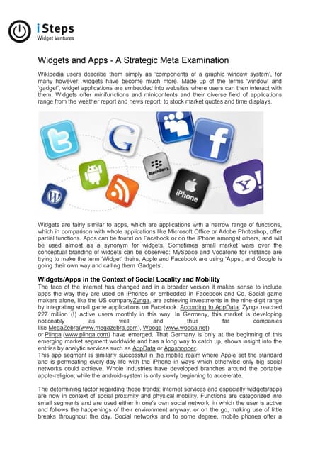 Widgets And Apps  / A Strategic Meta View