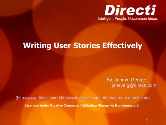 Writing Effective User Stories