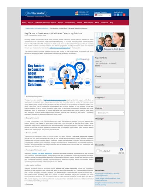 Key Factors to Consider About Call Center Outsourcing Solutions