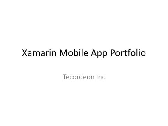 Xamarin Mobile App Development - Tecordeon Software Profile