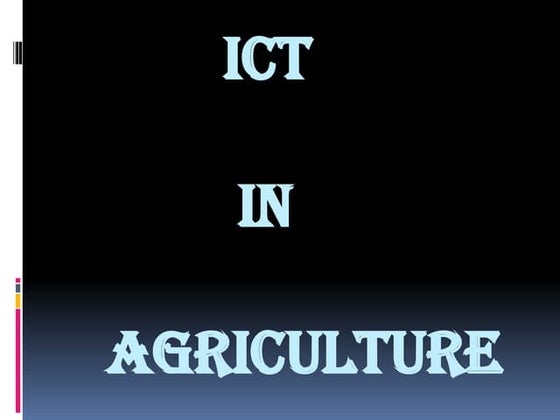 ICT in agriculture