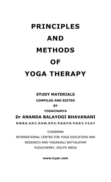 Yoga Therapy Notes
