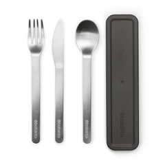 Комплект прибори за хранене Brabantia Make&Take 3 части, Dark Grey