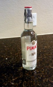 glass bottle filled with hot water