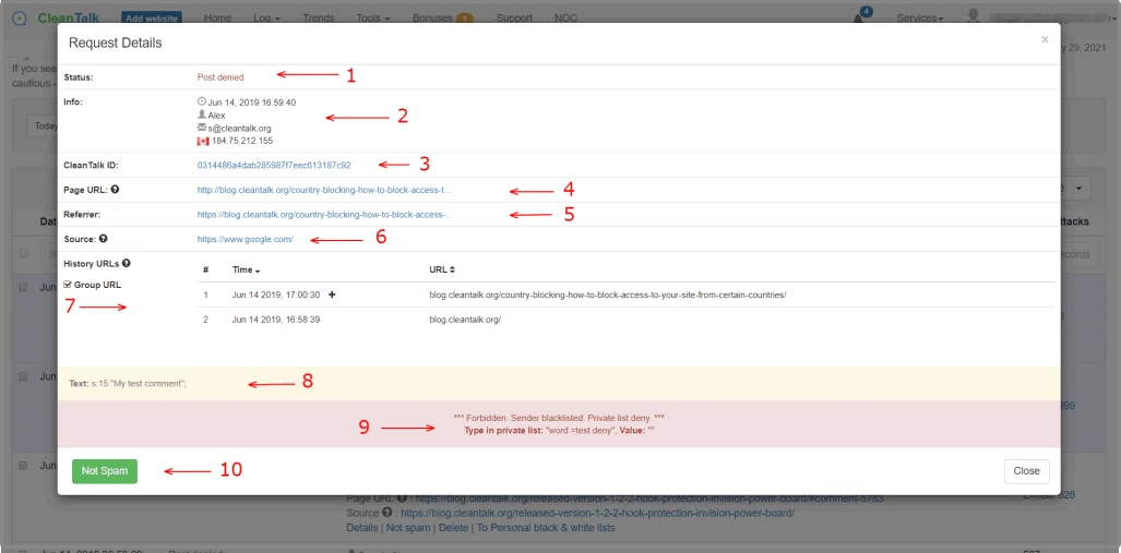 Request interface