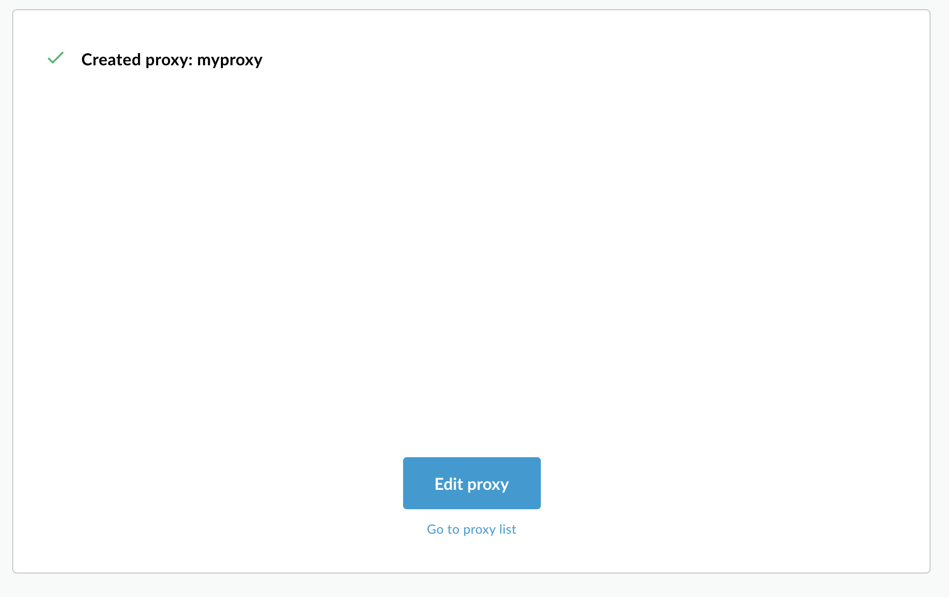 「Create Proxy」精靈的確認對話方塊。