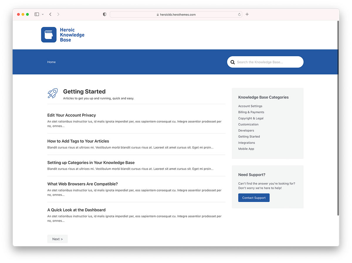 heroic - knowledge base plugin for WordPress