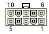 10 pin Molex connector view and layout