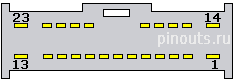 23 pin BOSE external Amplifier audio connector view and layout