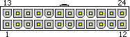24 pin Molex 43025-2400 Micro-Fit connector view and layout