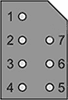 7 pin NES socket proprietary connector view and layout