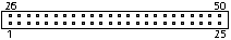 50 pin CompactFlash female connector view and layout