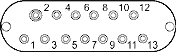 13 pin Garmin proprietary connector view and layout