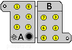 12 pin Volvo car diagnostic connector view and layout