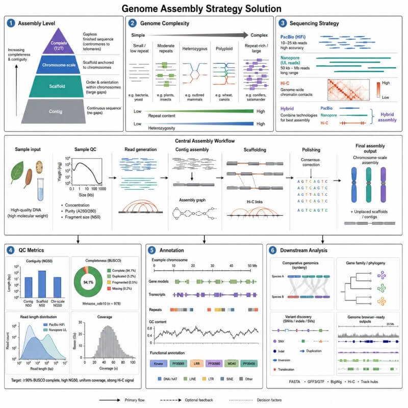 Genome assembly strategy decision framework