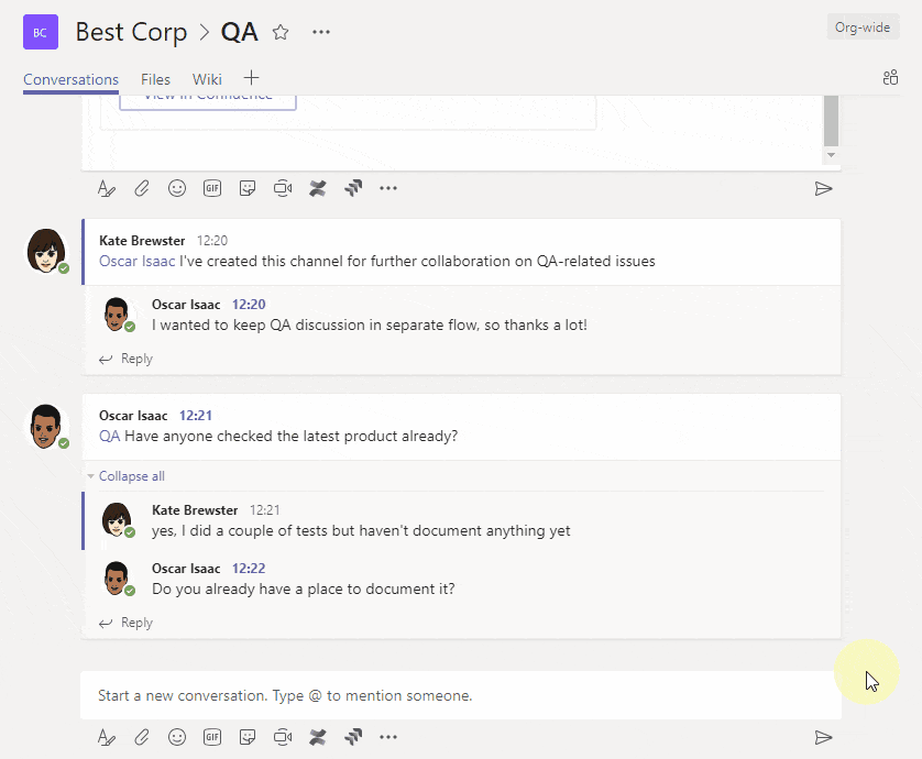 Confluence cloude messaging extension