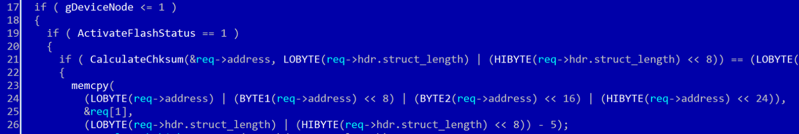 Screen capture of memory access and shellcode injection.