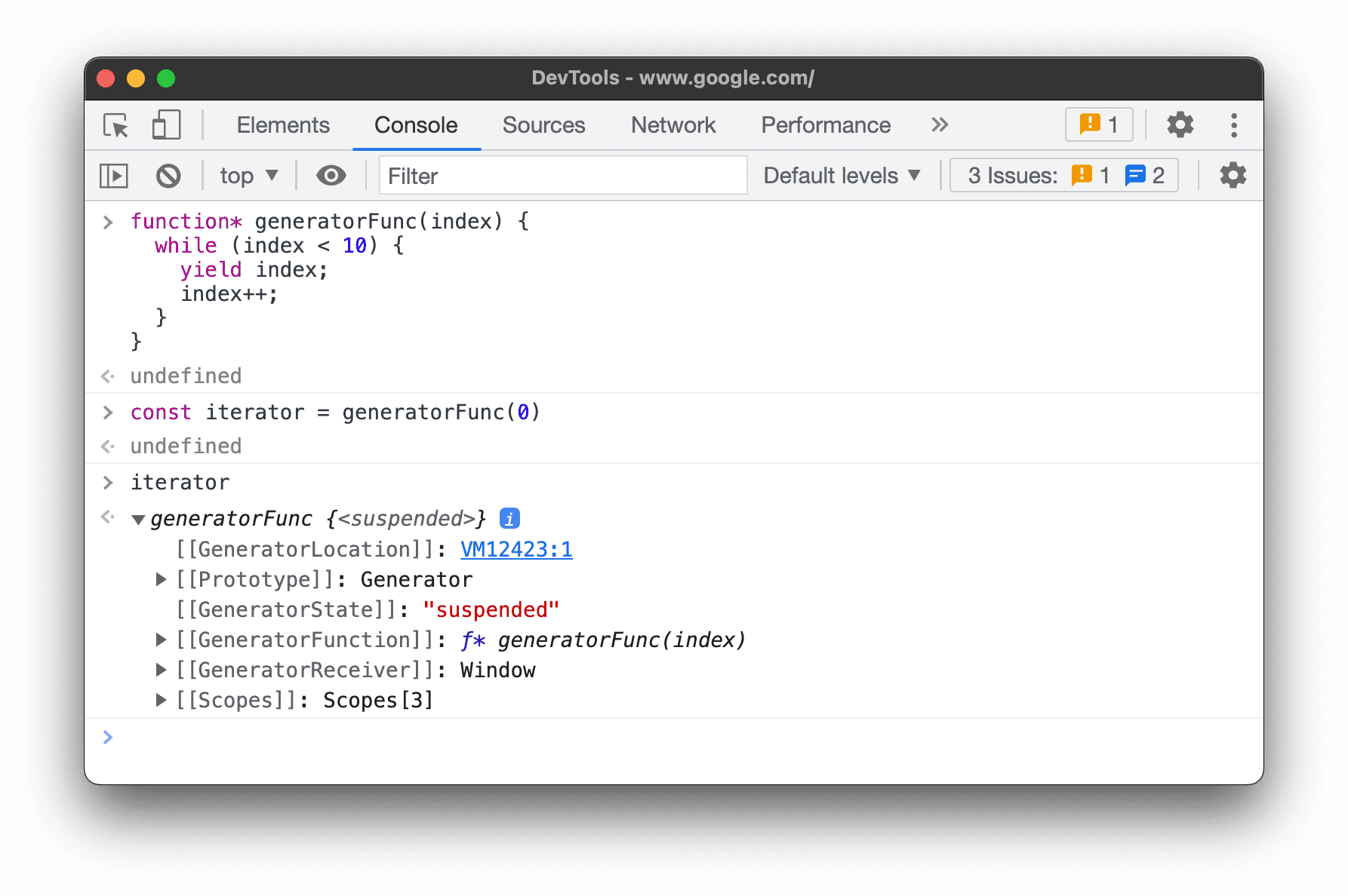Objek iterator.