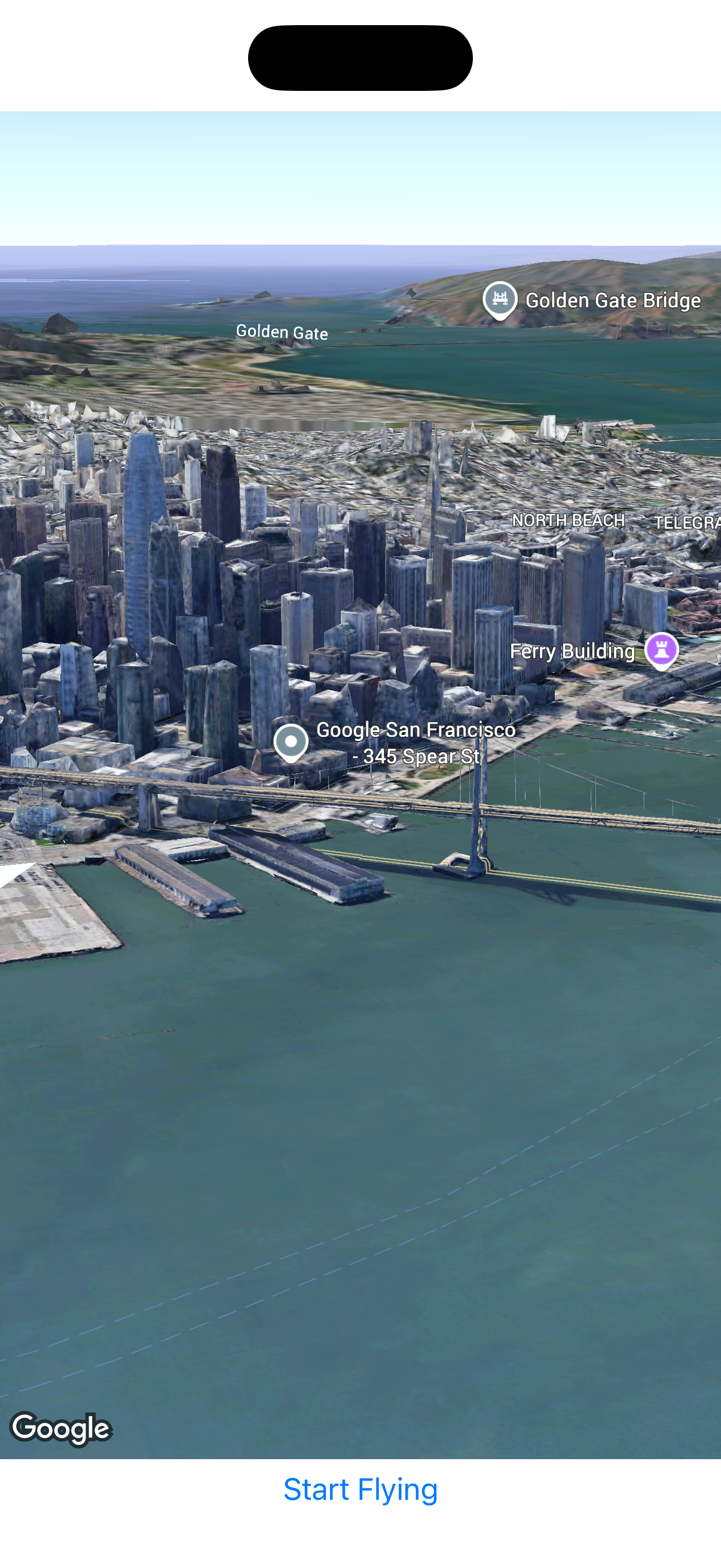 显示旧金山 3D 地图的应用