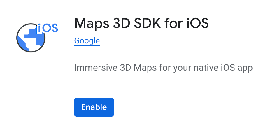 הפעלת Maps 3D SDK במסוף Google
