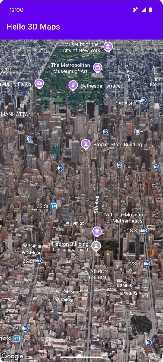Bản đồ 3D cho thấy Thành phố New York