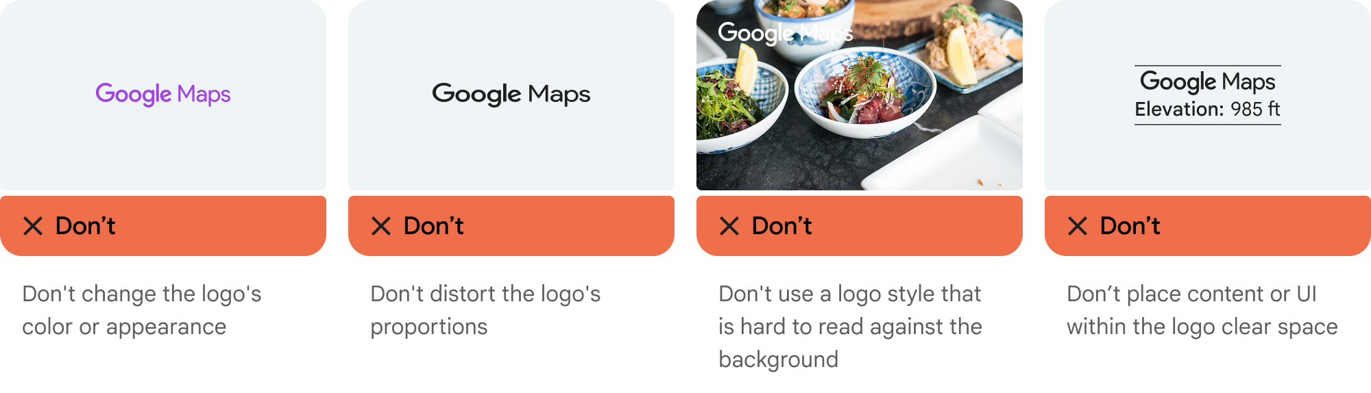 Google 地圖標誌出處資訊的變體和無障礙問題