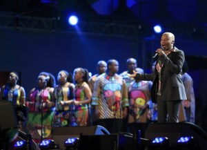 Singer-songwriter Kidjo performs during the opening concert for the 2010 World Cup at the Orlando Stadium in Soweto