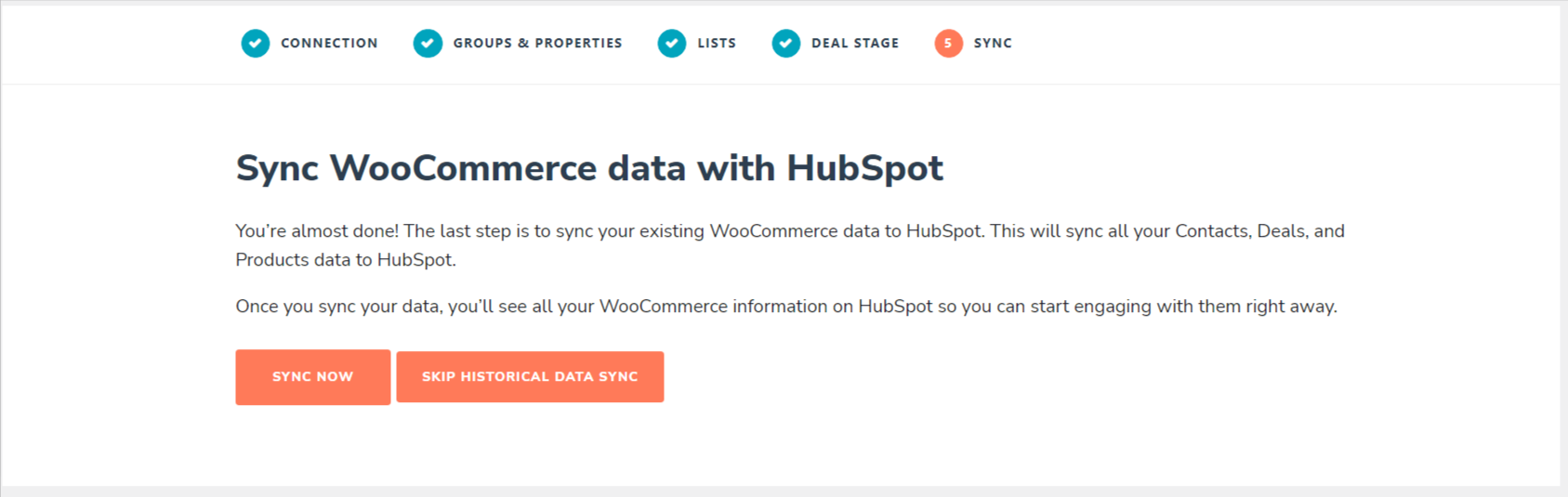 WooCommerce data with hubspot
