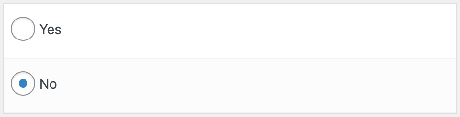 Yes / No Radio Button input fields