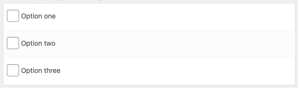 Checkbox input fields