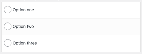 Radio Button input fields