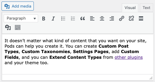 WYSIWYG (TinyMCE) input field