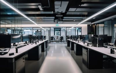 room filled with hardware assets such as monitors and PCs, Asset Management | DXC Technology