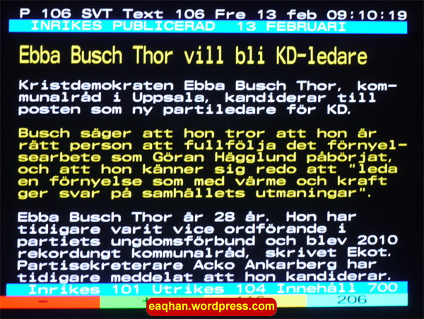 Ebba Busch Thor TextTV