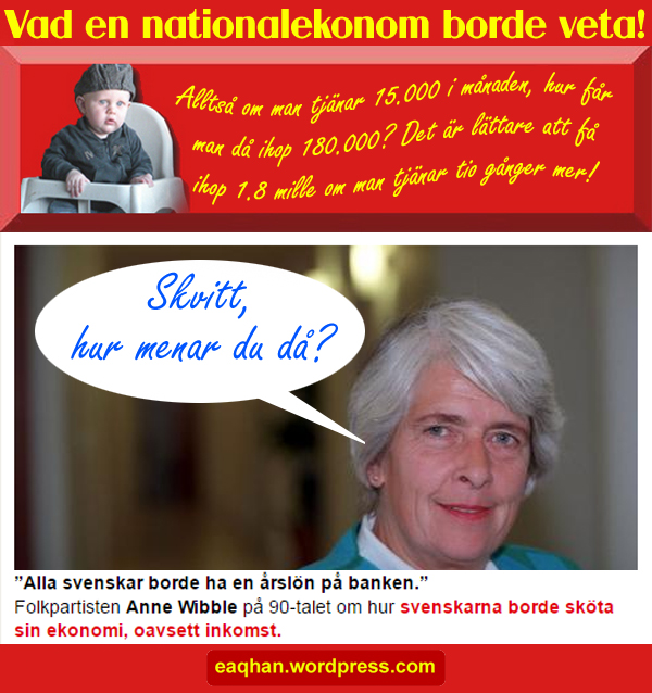 Ann Wibbles årslön på banken