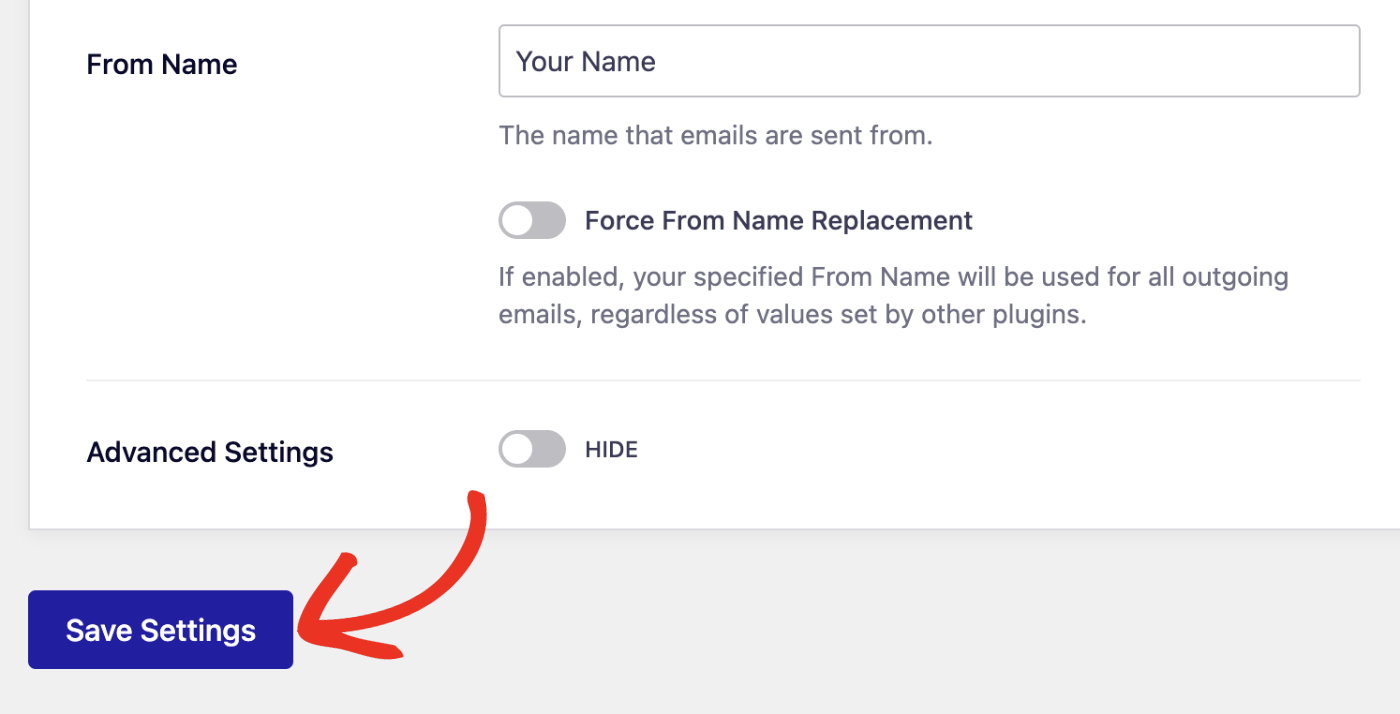 Click Save Settings Button Click save settings button