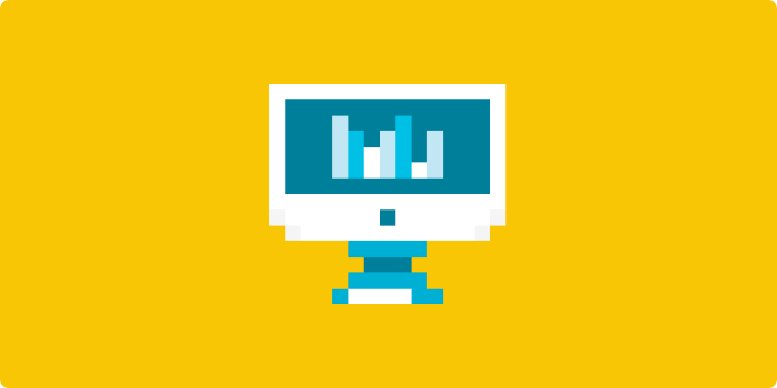 computer icon on yellow background