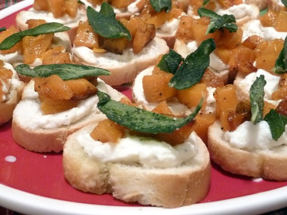 butternut squash, ricotta & sage crostini