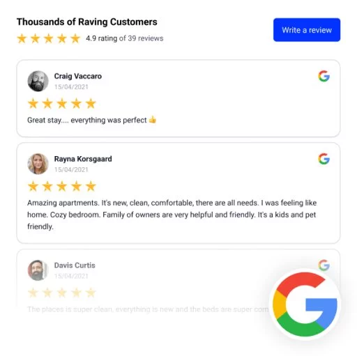 Googleお客様の声テーブルウィジェット