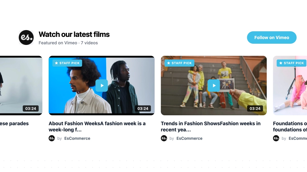 Vimeo Video Slider Widget