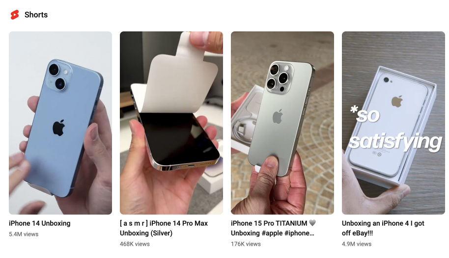 Videos of consumers evaluating Apple’s newest iPhone releases