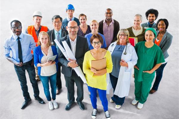 Group of people with different jobs