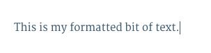 image of text after clicking the clear formatting button.