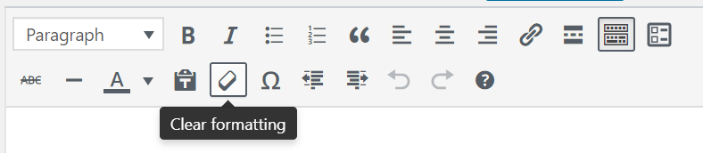 Clear formatting button