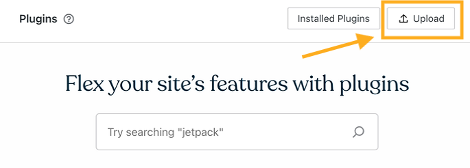 An arrow points to the Upload button.