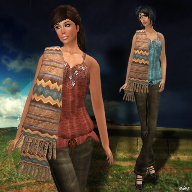 aDiva DeeDee Floral Crochet Tunic Fall
